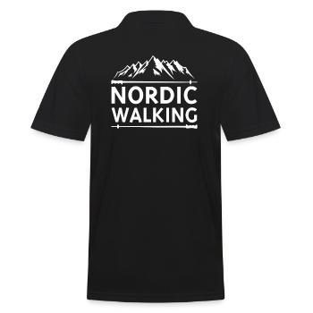 Nordic Walking - Männer Poloshirt - Schwarz - Hinten - Kai (181cm)