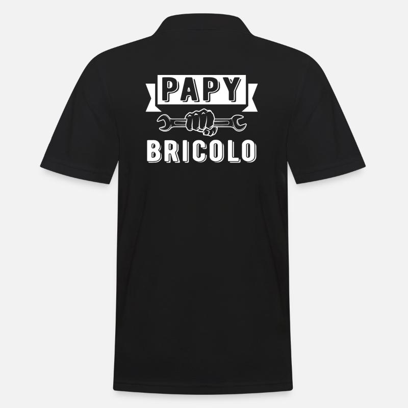 Papy bricolo papi papy cadeau grand père bricoleur - Polo Homme - noir
