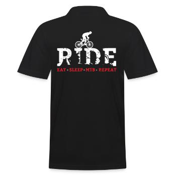 Mountain Bike MTB Retro Mountain Bike - Männer Poloshirt - Schwarz - Hinten - Kai (181cm)