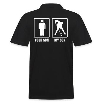 my son and your son ice hockey - Polo Homme - noir - Dos - Kai (181cm)