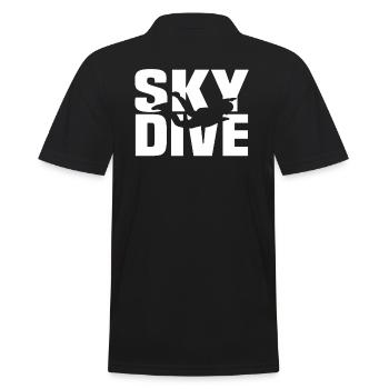 t shirt parachutisme skydive - Polo Homme - noir - Dos - Kai (181cm)