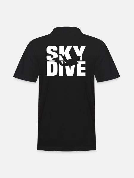 t shirt parachutisme skydive - Polo Homme - noir