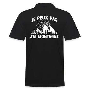 je peux pas j'ai montagne - Polo Homme - noir - Dos - Kai (181cm)
