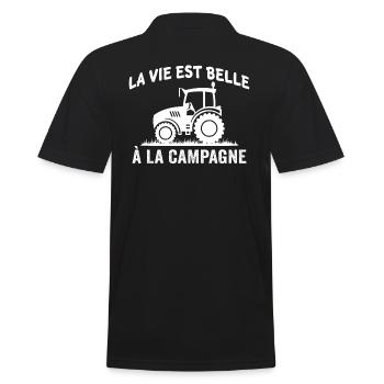 La vie est belle à la campagne - Polo Homme - noir - Dos - Kai (181cm)
