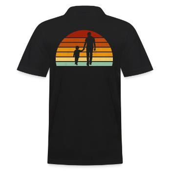 Vater und Sohn retro Geschenk Papa Sohn - Männer Poloshirt - Schwarz - Hinten - Kai (181cm)