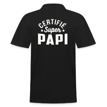 Certifié super papi cadeau grand père - Polo Homme - noir - Dos - Kai (181cm)