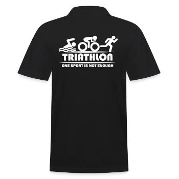 triathlon one sport is not enough triathlon Shirt - Männer Poloshirt - Schwarz - Hinten - Kai (181cm)