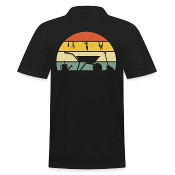 retro gardening t-shirt gardener gardener gardener - Men's Polo Shirt - black - Back - Kai (181cm)