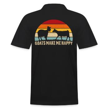 goats make me happy - Men's Polo Shirt - black - Back - Kai (181cm)