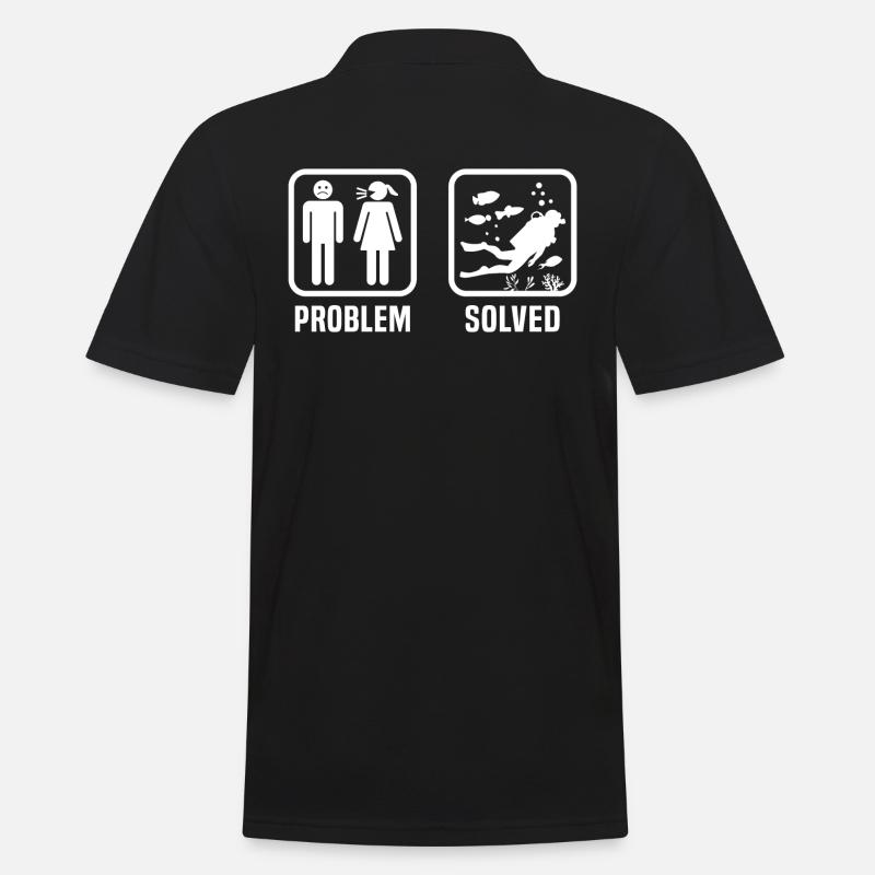 problème solution aller plonger - Polo Homme - noir