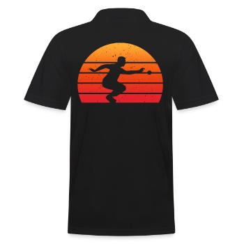 Retro Boccia Kugel Pétanque - Männer Poloshirt - Schwarz - Hinten - Kai (181cm)