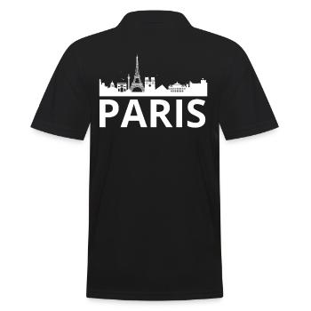 Paris Skyline Eiffel Louvre frankreich - Männer Poloshirt - Schwarz - Hinten - Kai (181cm)