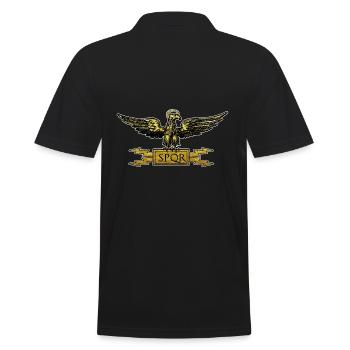 Rom Adler Jupiter Blitze SPQR - Männer Poloshirt - Schwarz - Hinten - Kai (181cm)