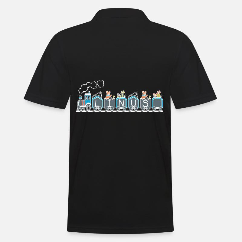 LINUS NAME ZUG LOK - Männer Poloshirt - Schwarz
