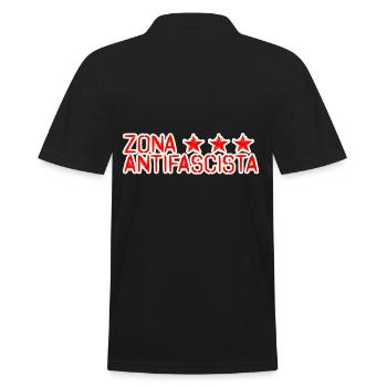 zone zona antifascista sterne antifascist - Männer Poloshirt - Schwarz - Hinten - Kai (181cm)