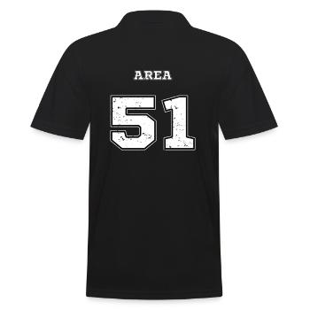 AREA 51 Alien untertasse ufo Außerirdisch - Männer Poloshirt - Schwarz - Hinten - Kai (181cm)