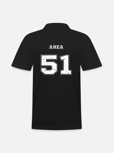 AREA 51 Alien Saucer UFO Alien - Polo Homme - noir