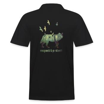 Wolf Woelfe wild nature conservation animal protection - Men's Polo Shirt - black - Back - Kai (181cm)