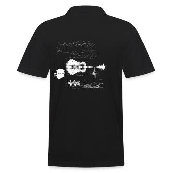 Guitar lake landscape Guitar guitariste - Polo Homme - noir - Dos - Kai (181cm)