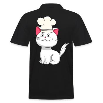 Cat Chef Chapeau de Chef Enfants Cuisine Métiers de la cuisine - Polo Homme - noir - Dos - Kai (181cm)