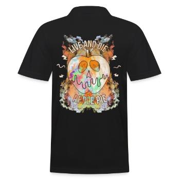 Leben und sterben Apple Pie Art Design - Männer Poloshirt - Schwarz - Hinten - Kai (181cm)