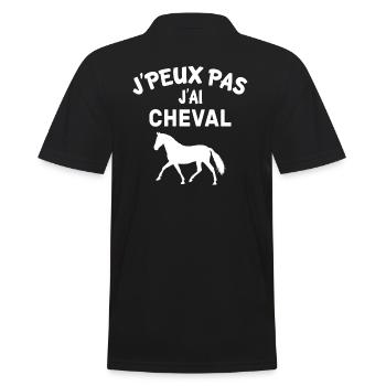 Ich kann nicht pferd - Männer Poloshirt - Schwarz - Hinten - Kai (181cm)