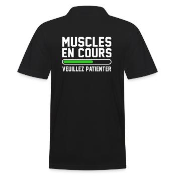 Musculation muscles en cours veuillez patienter - Polo Homme - noir - Dos - Kai (181cm)