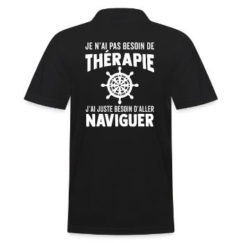 d'aller naviguer capitaine t-shirt - Polo Homme - noir - Dos - Kai (181cm)