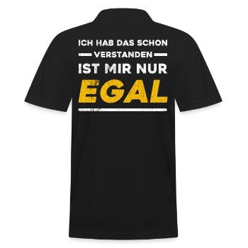 Ich Hab Das Schon Verstanden Ist Mir Nur Egal - Männer Poloshirt - Schwarz - Hinten - Kai (181cm)