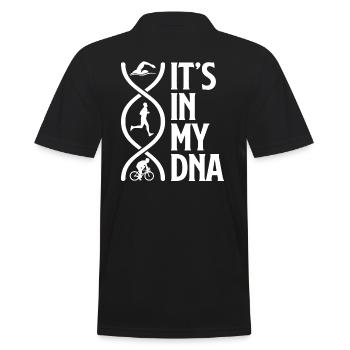 Triathlon it es in my dna - Männer Poloshirt - Schwarz - Hinten - Kai (181cm)