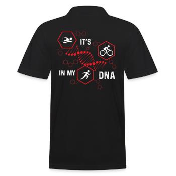 triathlon it's in my dna - Men's Polo Shirt - black - Back - Kai (181cm)