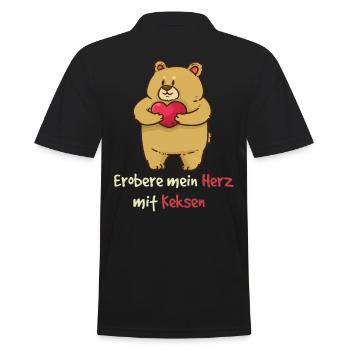 Teddy conquiert mon cœur avec des biscuits Saint-Valentin - Polo Homme - noir - Dos - Kai (181cm)