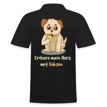 Conquer My Heart with Cookies Fantasy HUnde - Men's Polo Shirt - black - Back - Kai (181cm)