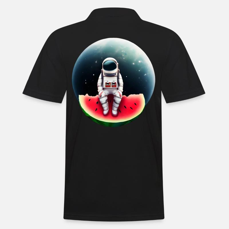 Astronaute sur pastèque - Polo Homme - noir