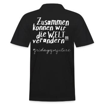 La législation sur le climat ENSEMBLE SOLUTION CLIMATIQUE FORTE - Polo Homme - noir - Dos - Kai (181cm)