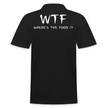 WTF. Where is the food? Foodie Spruch Essen Hunger - Männer Poloshirt - Schwarz - Hinten - Kai (181cm)