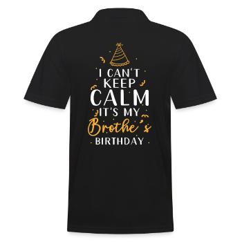 Bruder Geburtstag Ich Kann Nicht Ruhig Bleiben - Männer Poloshirt - Schwarz - Hinten - Kai (181cm)