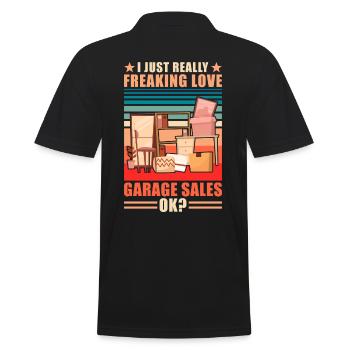 Garage sale slogan - Men's Polo Shirt - black - Back - Kai (181cm)