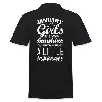 Januar Geburtstag Spruch Mädchen Frauen - Männer Poloshirt - Schwarz - Hinten - Kai (181cm)