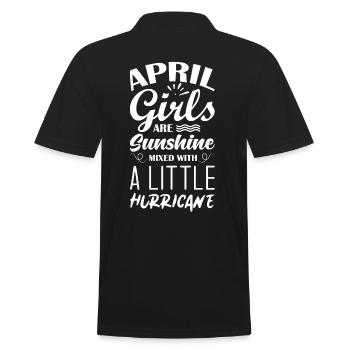 April Geburtstag Spruch Mädchen Frauen - Männer Poloshirt - Schwarz - Hinten - Kai (181cm)