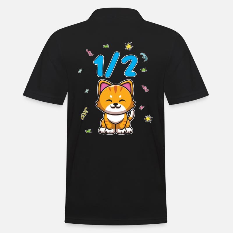 Demi-année 6 mois d’anniversaire chat - Polo Homme - noir