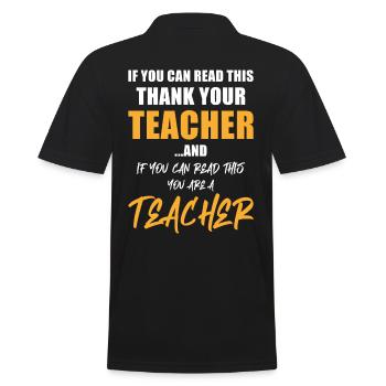 Lehrer Lustig Spruch Wenn Du Das Lesen Kannst - Männer Poloshirt - Schwarz - Hinten - Kai (181cm)