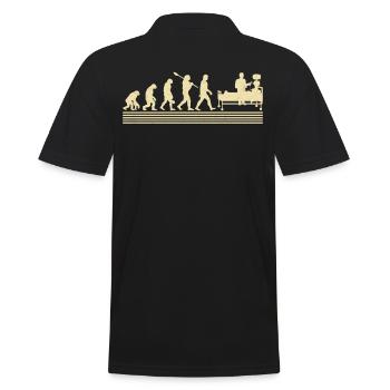 Evolution Des Atemtherapeuten - Männer Poloshirt - Schwarz - Hinten - Kai (181cm)
