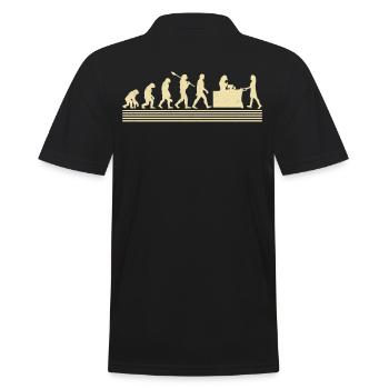 Kassierer-evolution - Männer Poloshirt - Schwarz - Hinten - Kai (181cm)