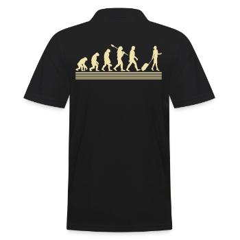 Stewardessen-evolution - Männer Poloshirt - Schwarz - Hinten - Kai (181cm)