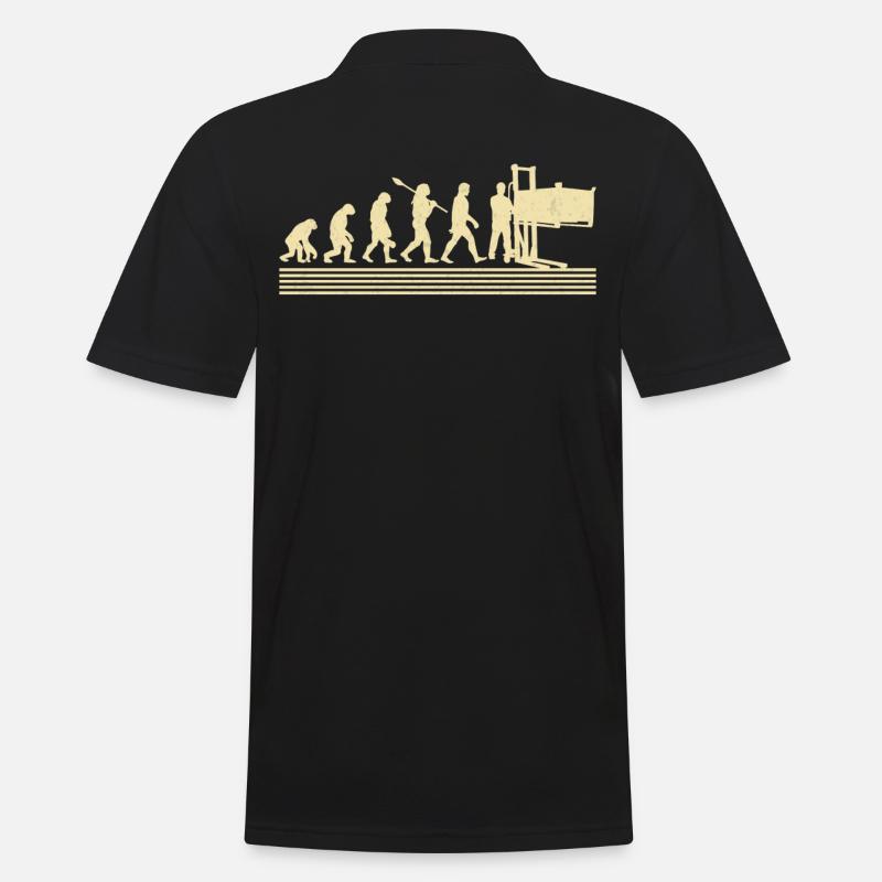 Evolution Der Fabrikarbeiter - Männer Poloshirt - Schwarz