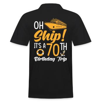 Kreuzfahrt 70. Geburtstag Reise - Männer Poloshirt - Schwarz - Hinten - Kai (181cm)