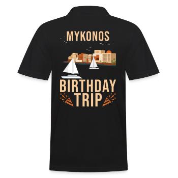 Mykonos Geburtstagsreise Mykonos Griechenland - Männer Poloshirt - Schwarz - Hinten - Kai (181cm)