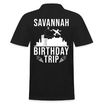 Savannah Birthday Trip Savannah - Men's Polo Shirt - black - Back - Kai (181cm)