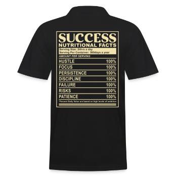 Success Funny Success Nutritional Table - Men's Polo Shirt - black - Back - Kai (181cm)